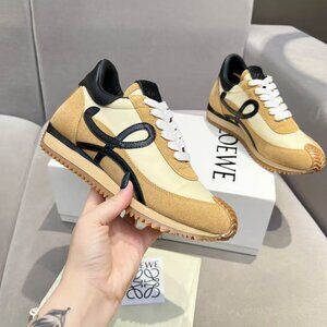 Loewe Flow Runner Sneakers | Warm Camel & Black Logo | Brand New